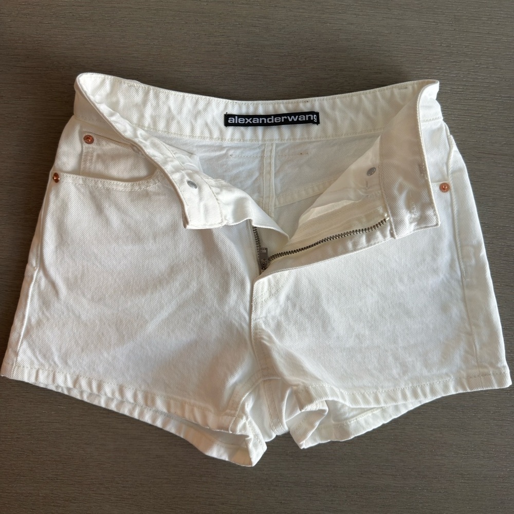 alexanderwang shorty high-rise short in denim